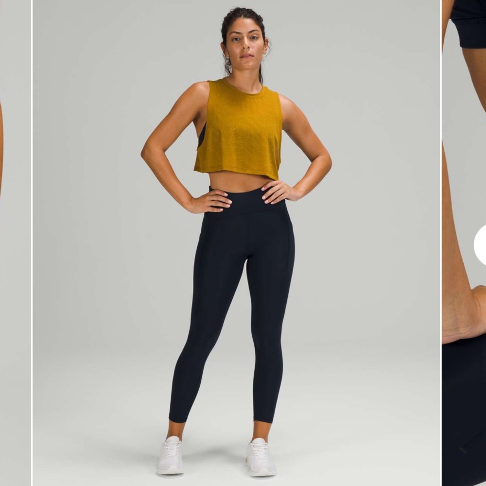 Lululemon Power Thru High rise tight true navy 25” size 4